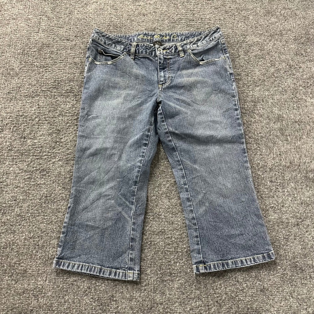 Arizona Jean Co Capri Jeans Womens Size 11 Blue Stretch Denim Cropped Casual